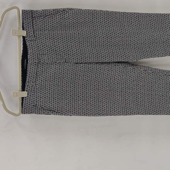 Banana Republic RYAN trouser Pants Navy & Ivory Print Size 8 Long Stretch - Picture 2 of 12